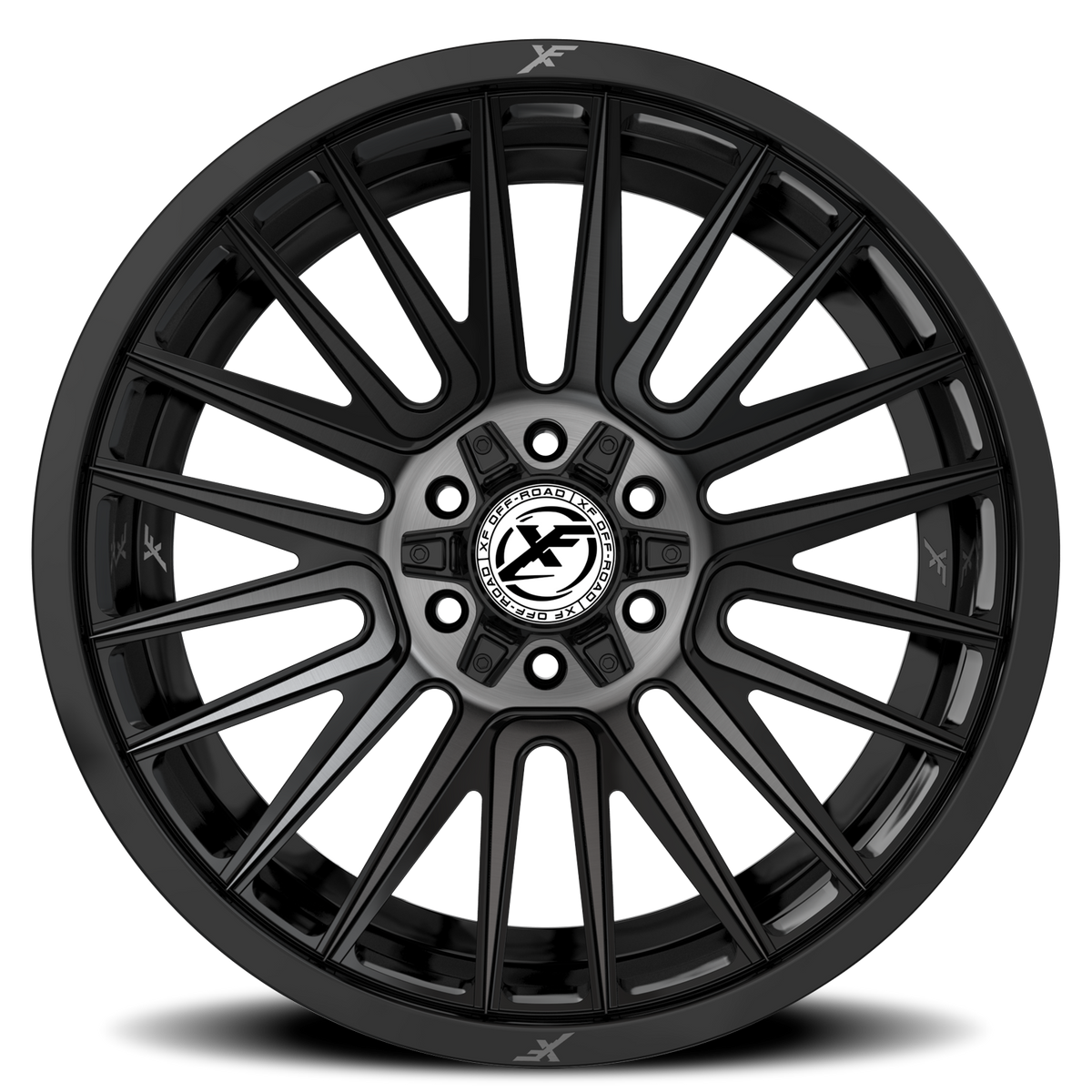 XF OFF-ROAD XF-234 18X9 0 5X127/5X139.7 GLOSS BLACK & BRUSHED DOUBLE DARK TINT