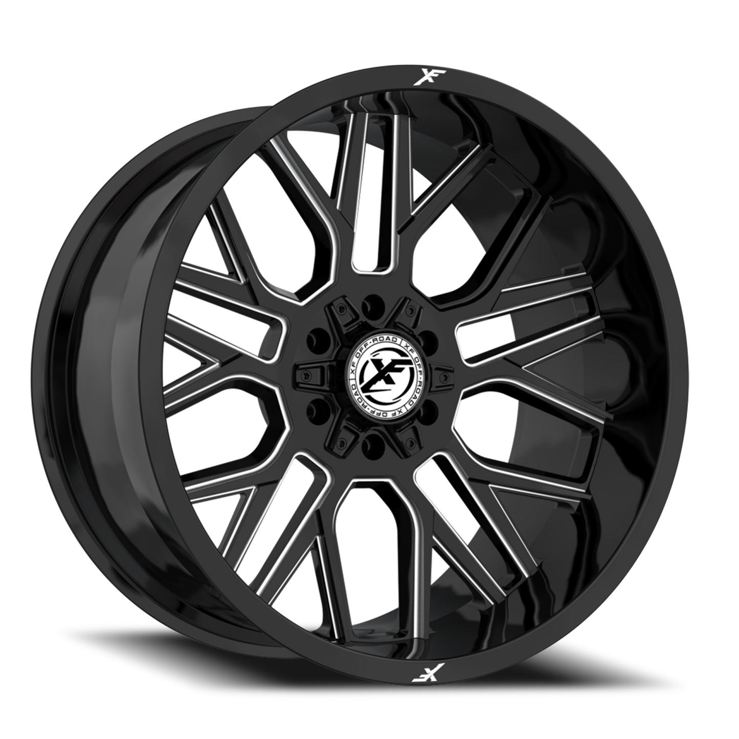 XF OFF-ROAD XF-235 20X9 12 5X127/5X139.7 GLOSS BLACK & MILLED