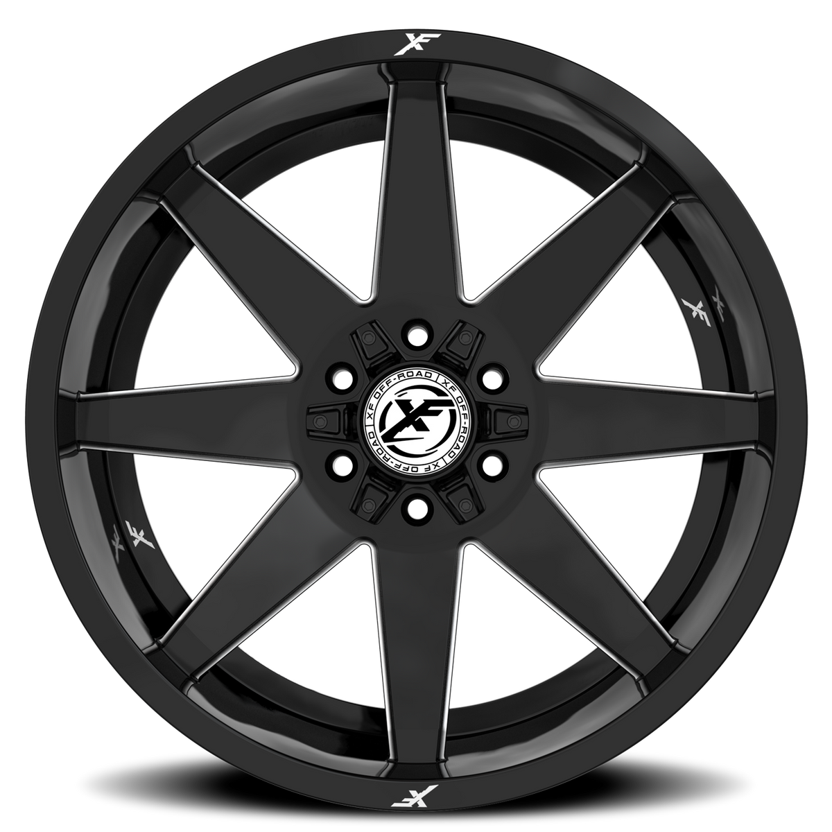 XF OFF-ROAD XF-236 20X10 -12 8X165.1/8X170 GLOSS BLACK & MILLED