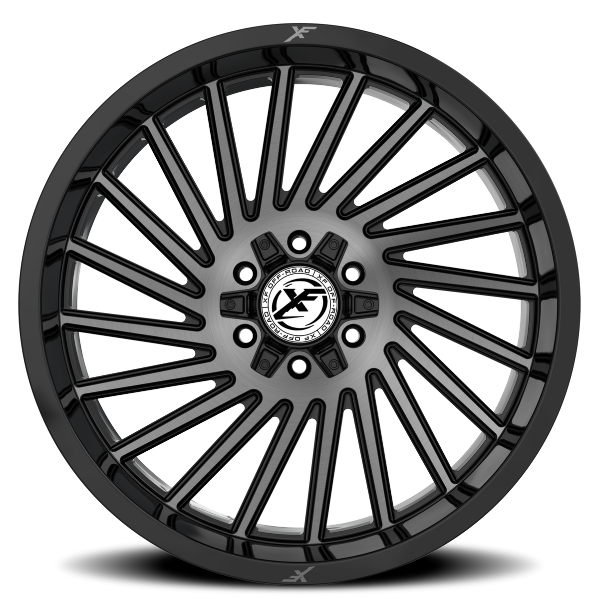 XF OFF-ROAD XF-239 20X9 12 6X135/6X139.7 GLOSS BLACK & BRUSHED DOUBLE DARK TINT