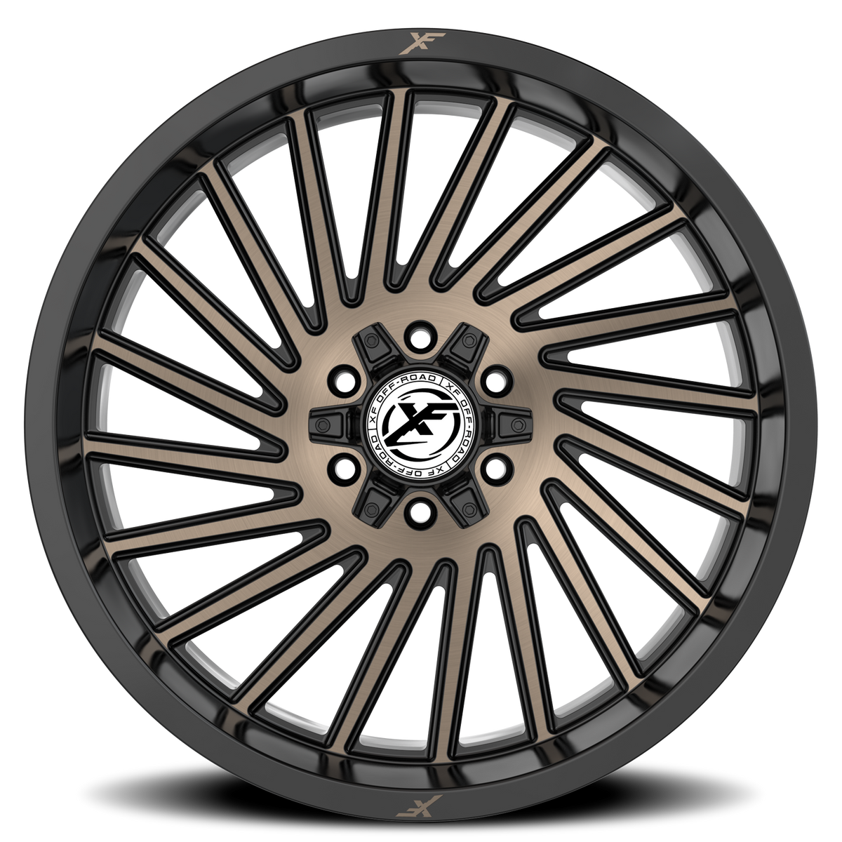 XF OFF-ROAD XF-239 20X10 -12 5X127/5X139.7 SATIN BLACK & BRONZE MACHINED DOUBLE DARK TINT