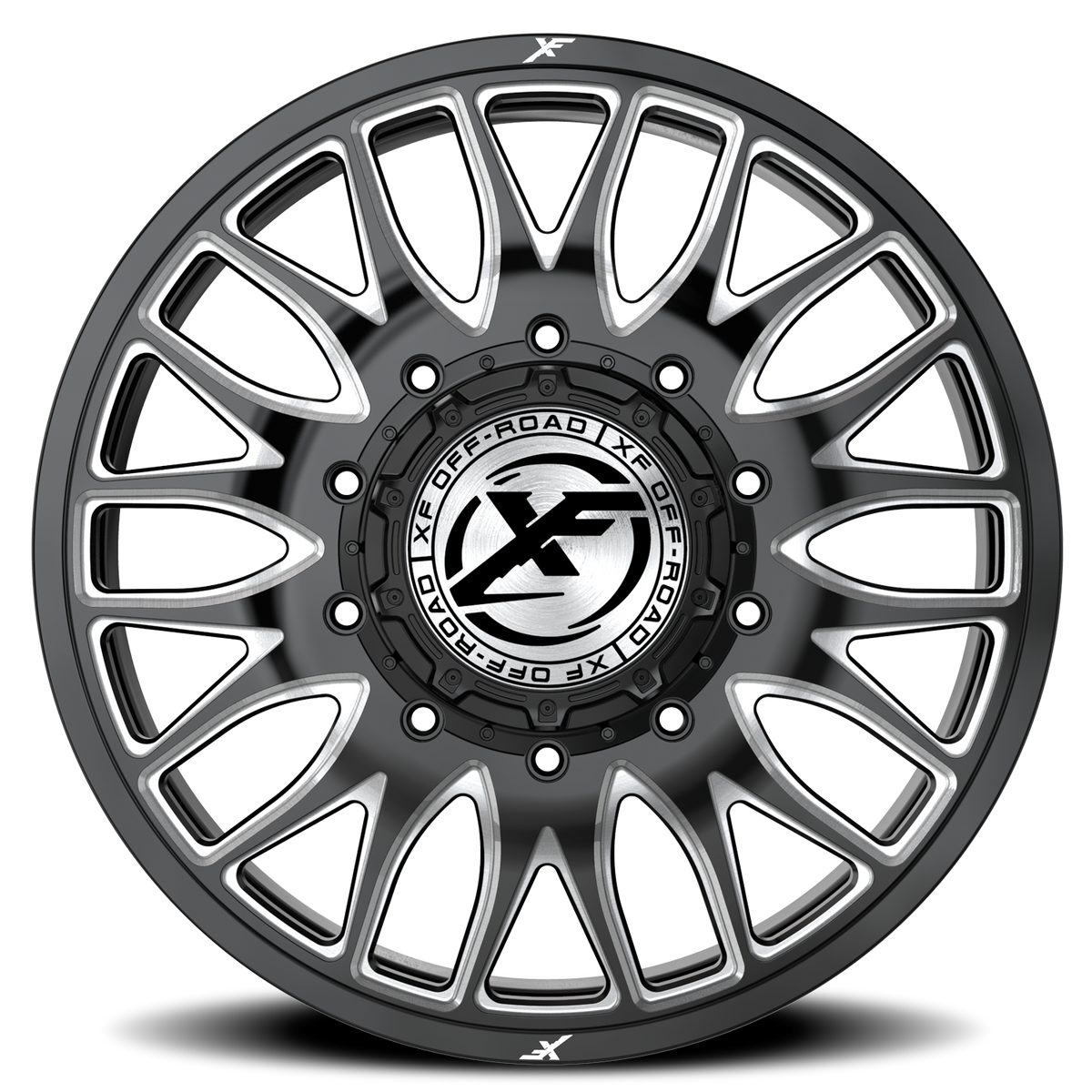 XF OFF-ROAD XF-240 DUALLY 26X8.25 110 10X225 GLOSS BLACK & MILLED