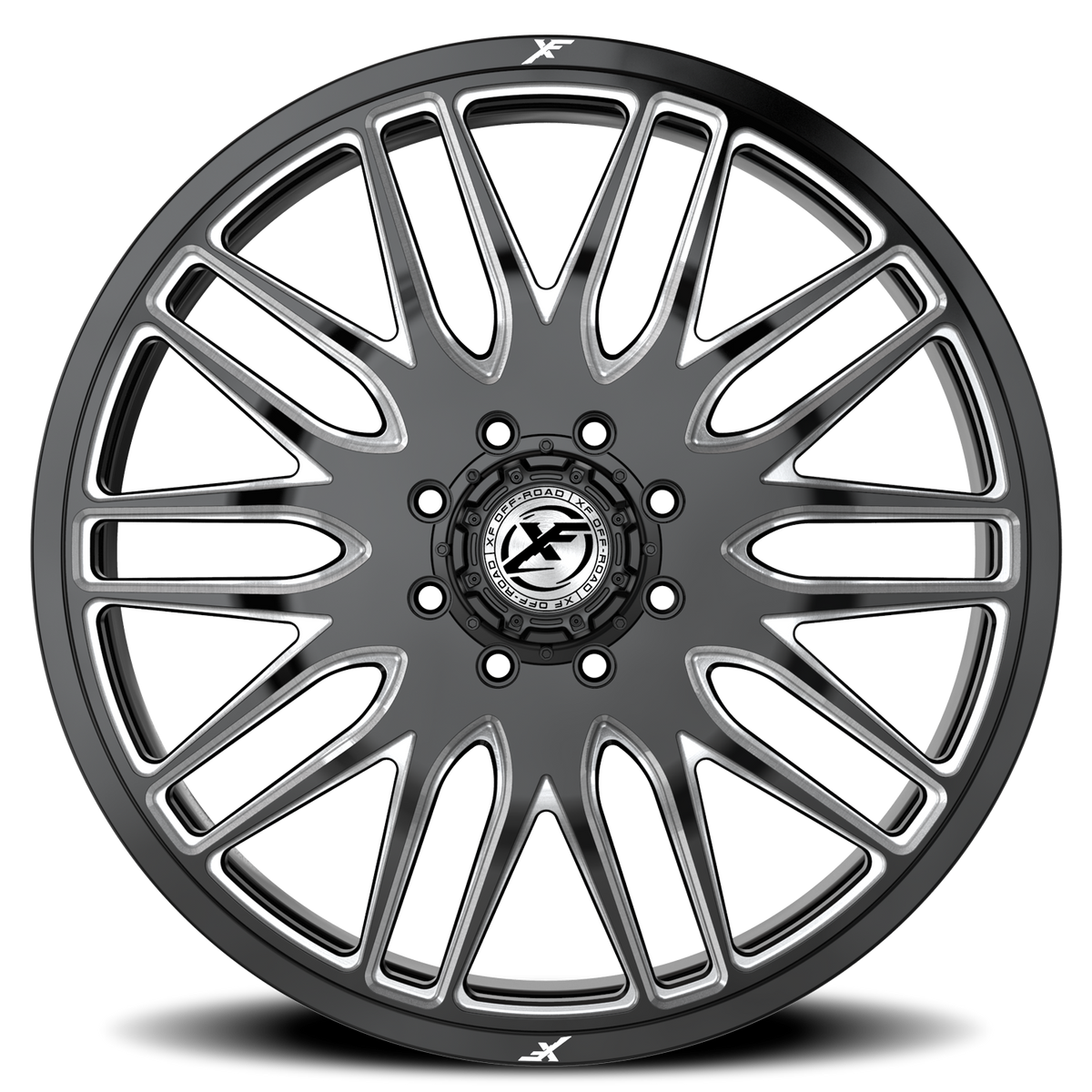 XF OFF-ROAD XF-240 DUALLY 24X8.25 110 8X210 GLOSS BLACK & MILLED