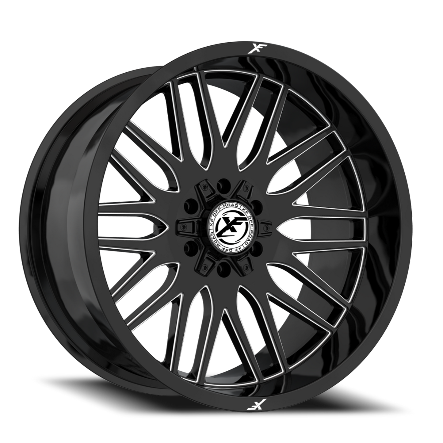 XF OFF-ROAD XF-240 24X14 -76 6X135/6X139.7 GLOSS BLACK & MILLED
