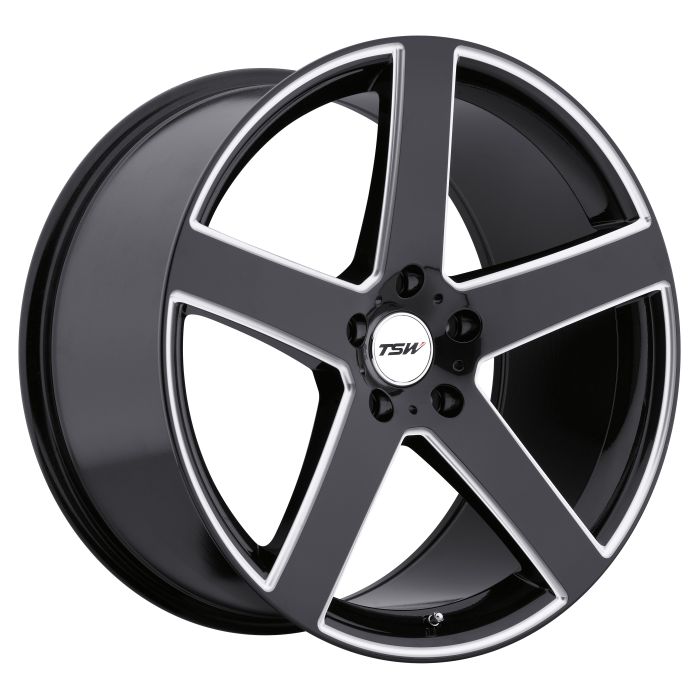 TSW RIVAGE 20X10 25 5X120/5X4.72 GLOSS BLACK W/ MILLED SPOKE