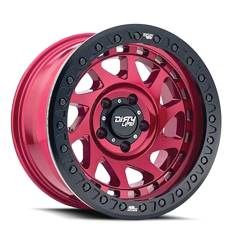 Dirty Life 9313 Enigma Race - 17x9 -38mm 6x135 Crimson Candy Red Wheel | 9313-7936R38