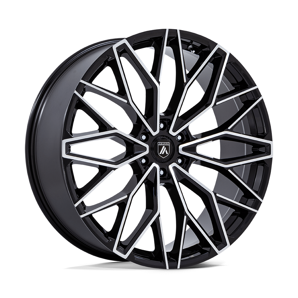 ASANTI BLACK AB050 MOGUL 6 22x9.5 25 6x139.7 GLOSS BLACK W/ MACHINED FACE