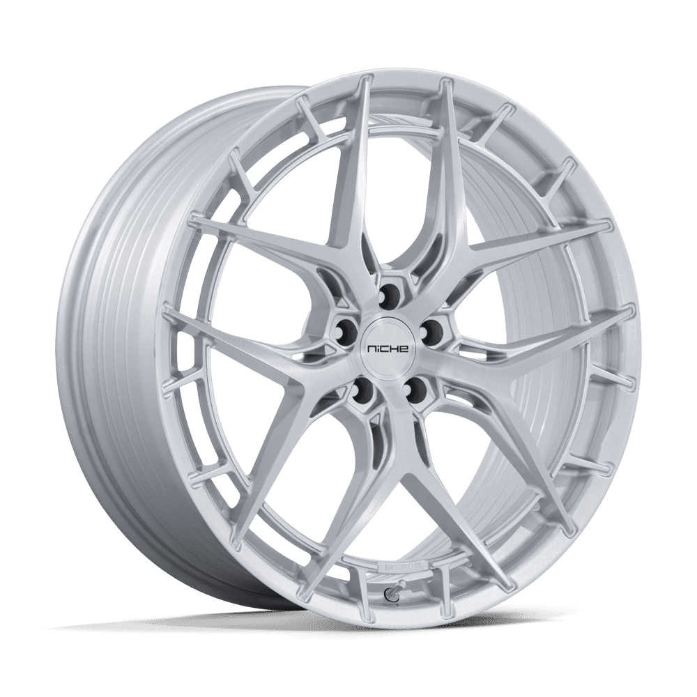 NICHE 1PC NC286 RIVIERA 20X10.5 38 5X112 GLOSS SILVER W/ BRUSHED FACE
