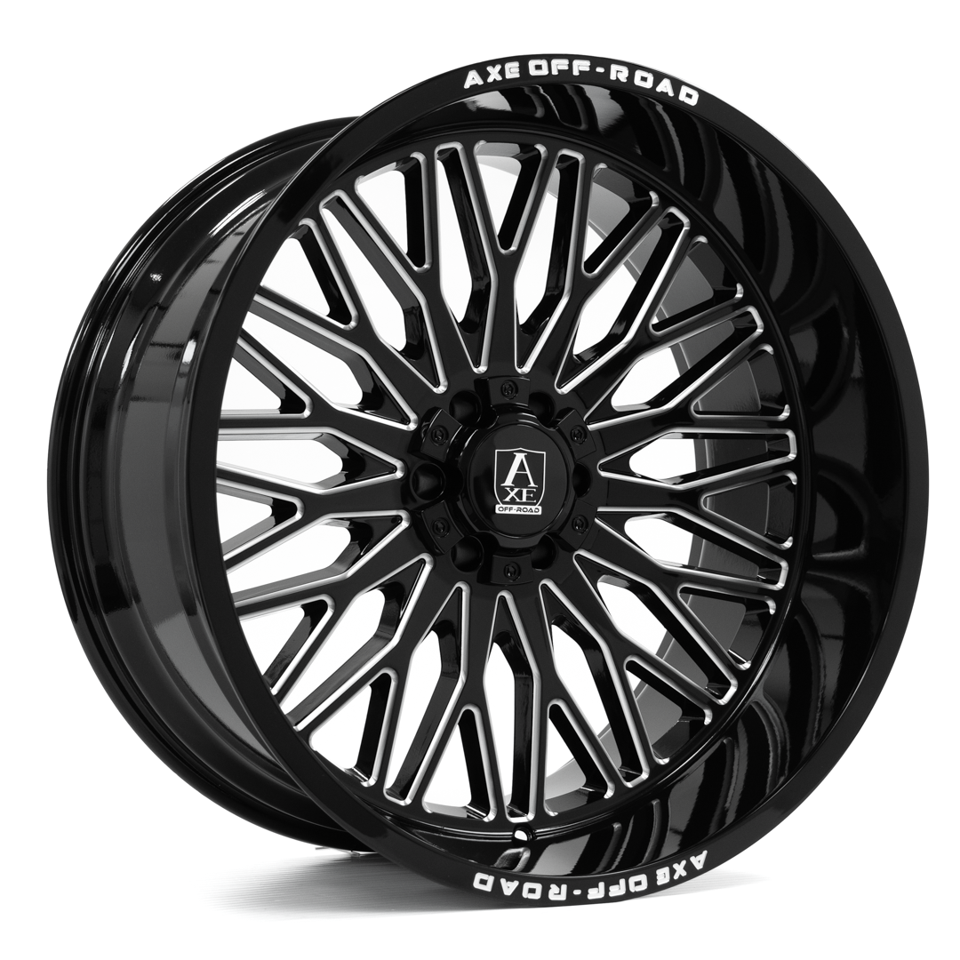 AXE KRATOS 24x12 -44 6x135/6x139.7 GLOSS BLACK MILLED
