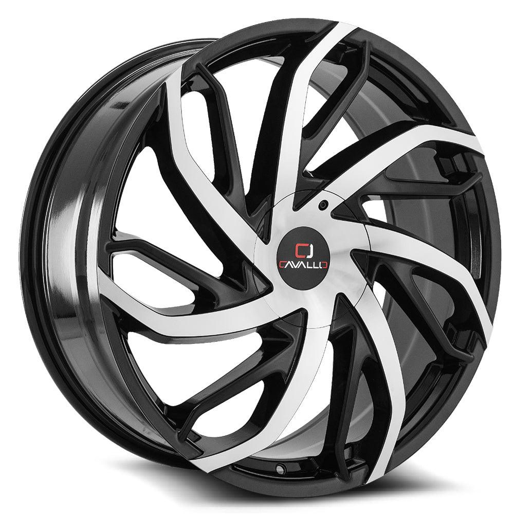 CAVALLO CLV-29 24X9 25 6X135/6X139.7 GLOSS BLACK & MACHINED
