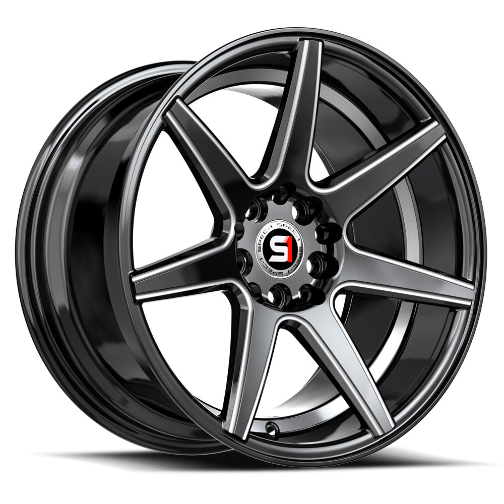 Spec-1 SP-73 18x8 38 5x100/5x114.3 Gloss Black Milled & Undercut SP-731882338GBMU