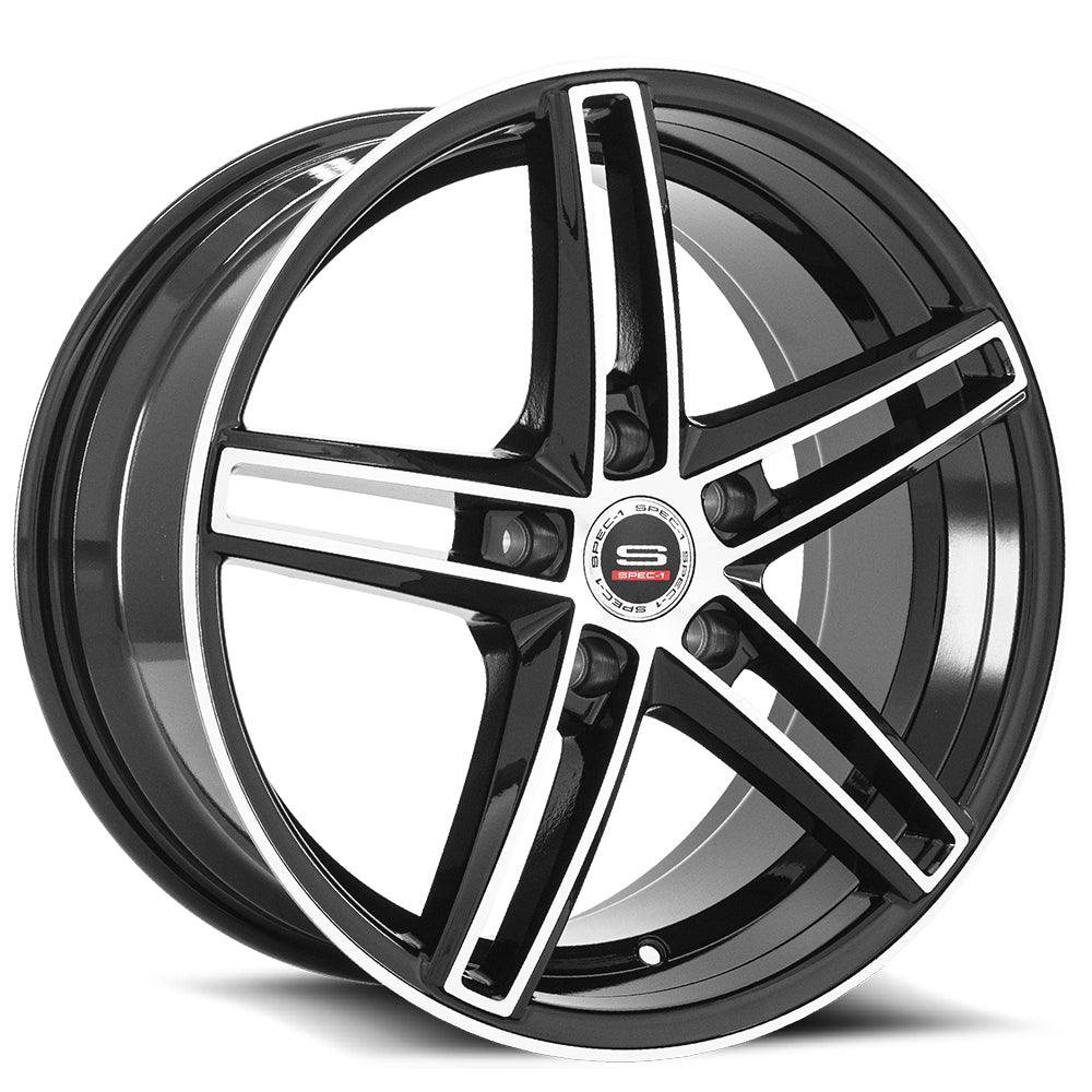 SPEC-1 SP-49 17X7.5 35 5X114.3 GLOSS BLACK & MACHINED