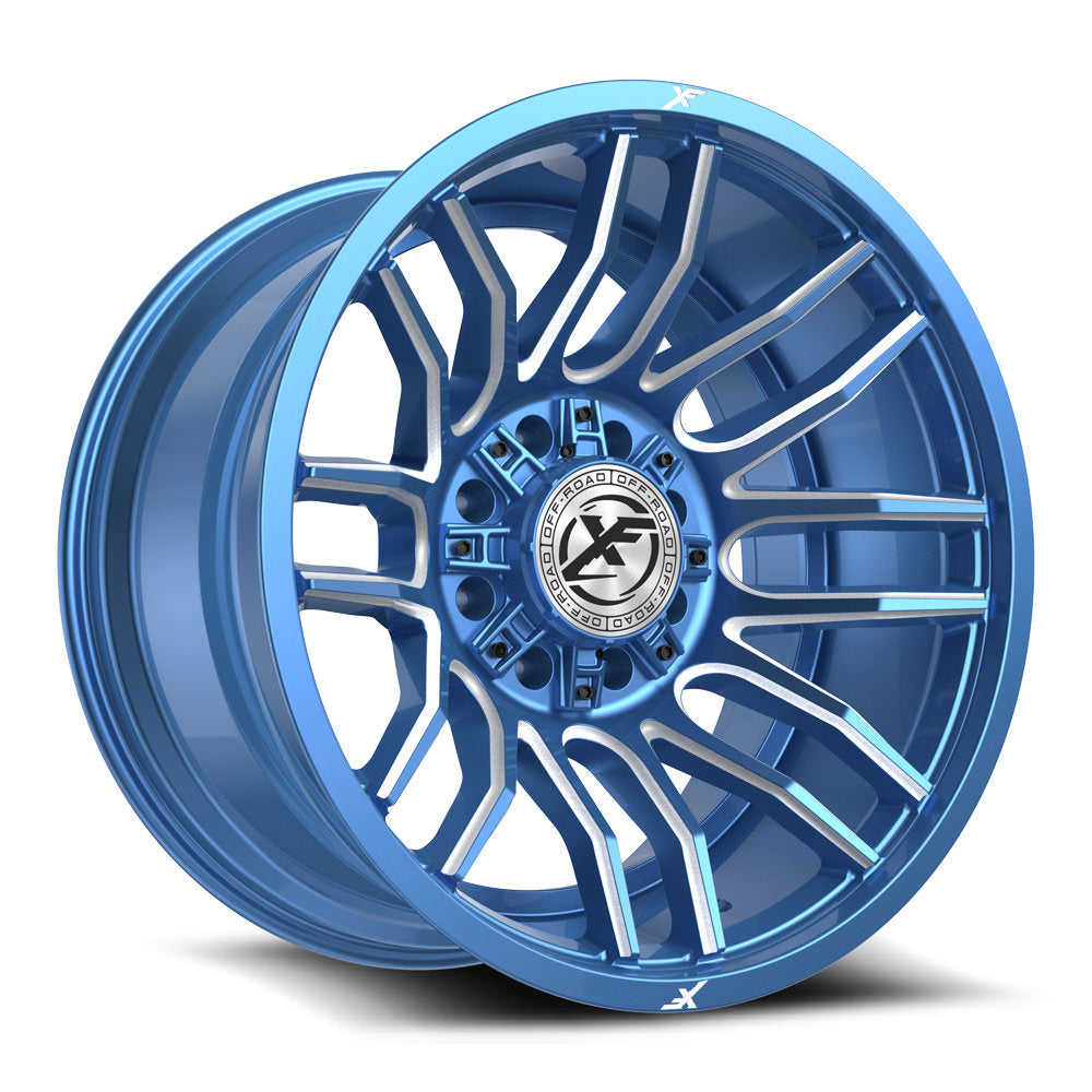 XF Off-Road XF-232 22x12 -44 8x165.1/8x180 Anodized Blue & Milled XF-232221281651180-44ABM