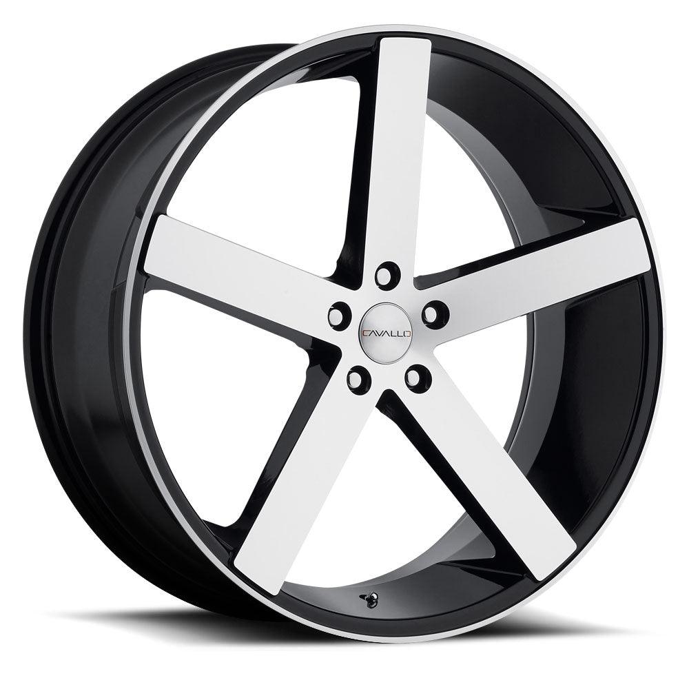 CAVALLO CLV-C-5 20X8.5 35 5X114.3 GLOSS BLACK & MACHINED