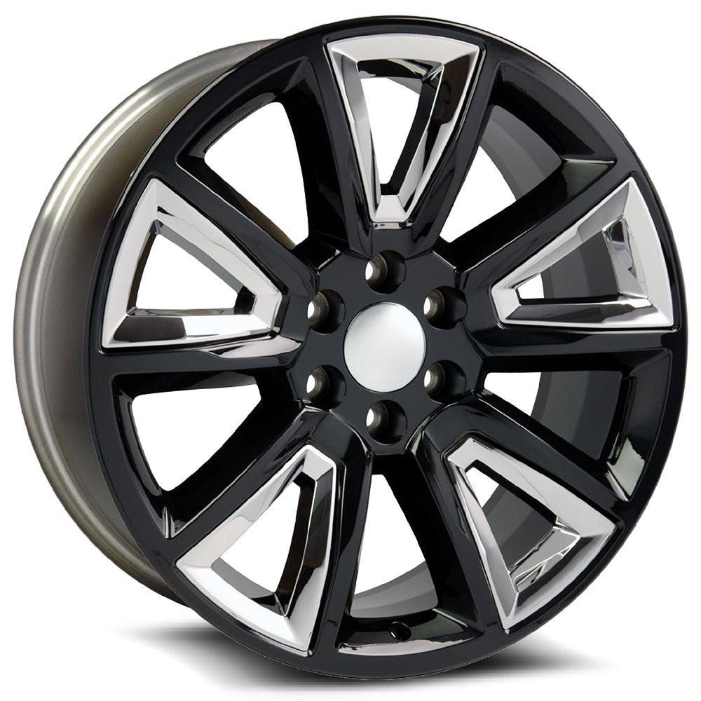 O.E. REVOLUTION C-08 24X10 31 6X139.7 GLOSS BLACK + CHROME INSERTS