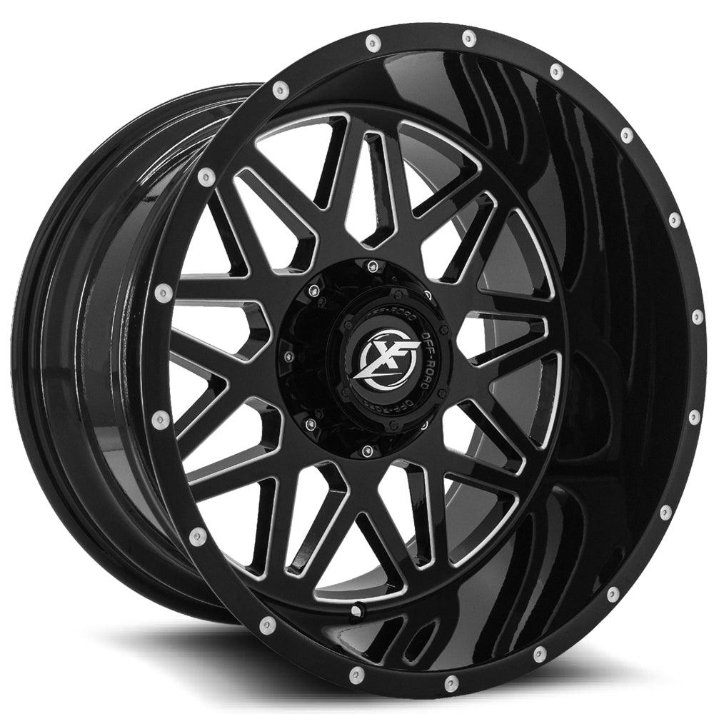 XF OFF-ROAD XF-211 24X14 -76 5X127/5X139.7 GLOSS BLACK & MILLED