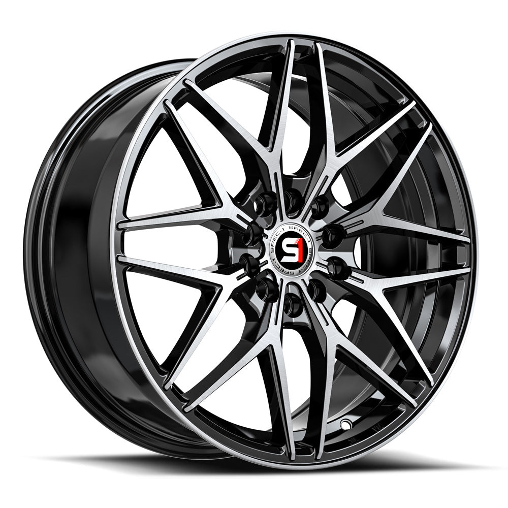 Spec-1 SP-60 18x8 38 5x100/5x114.3 Gloss Black & Machined SP-601882338BM