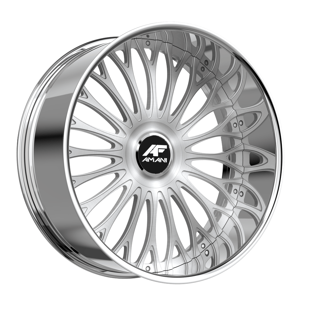 Amani Napoliano 22x9 / 10 15 / 20 5x115/5x120 Brush Center Chrome Lip NAP229103539FRBCX