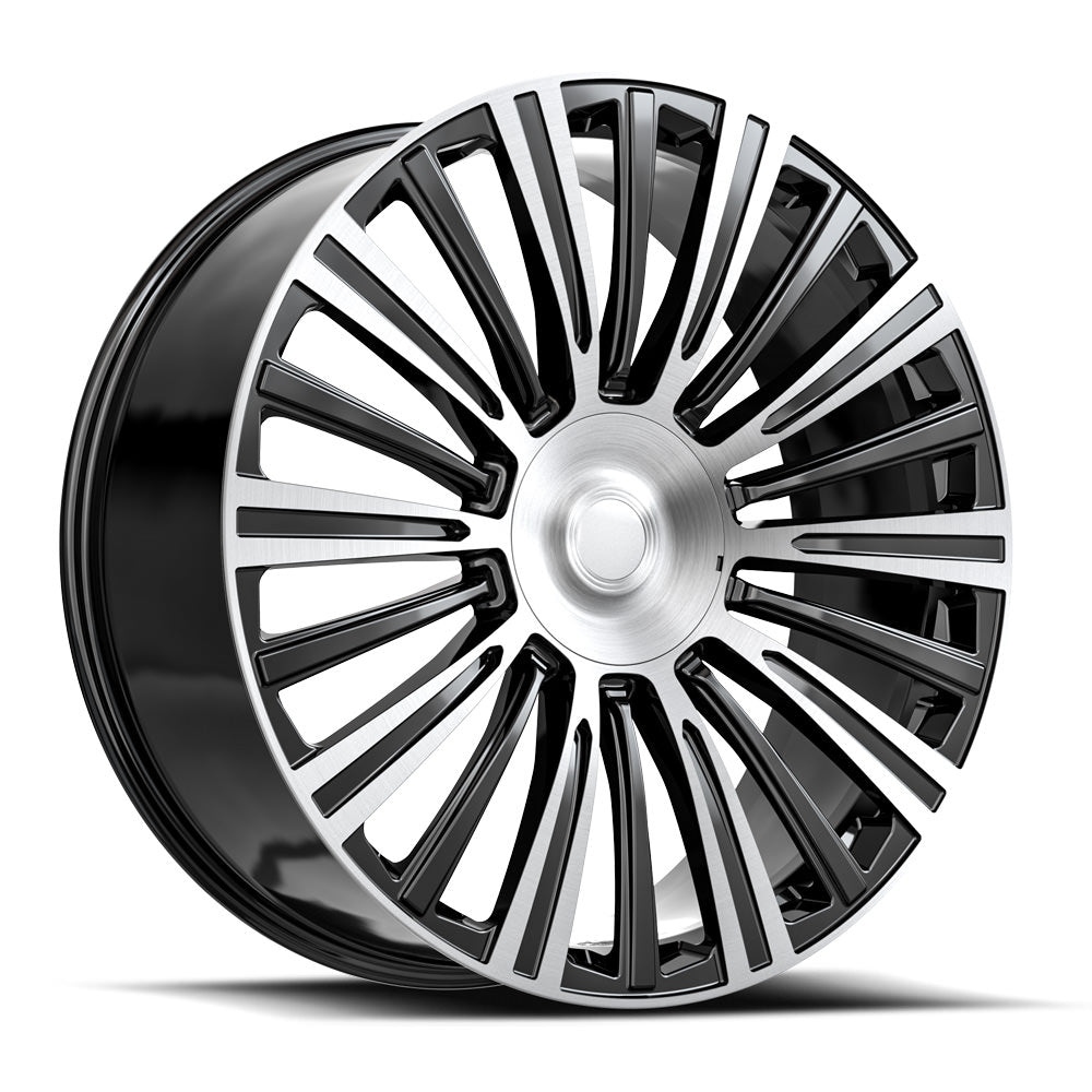 O.E. REVOLUTION CAD-35 24X10 31 6X139.7 GLOSS BLACK & MACHINED