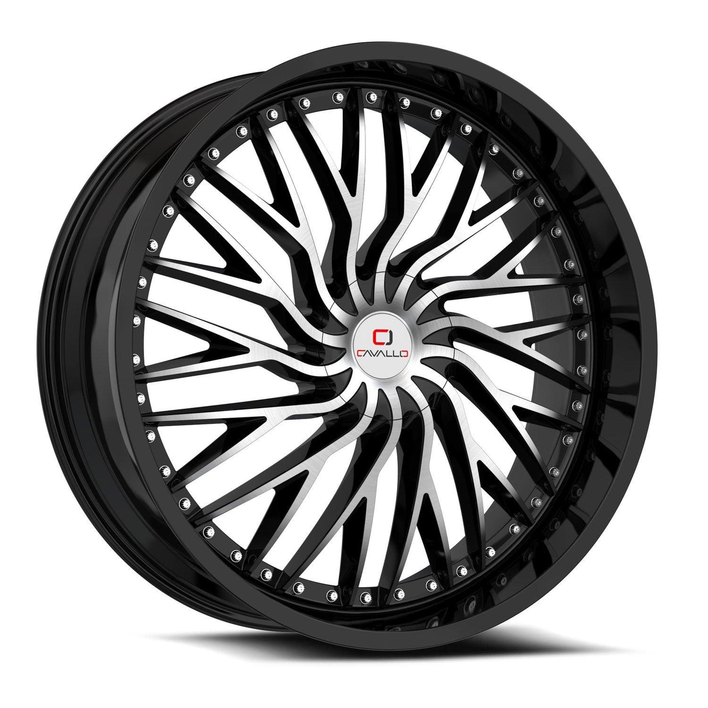 CAVALLO CLV-43 22X9.5 15 5X115/5X120 GLOSS BLACK & MACHINED