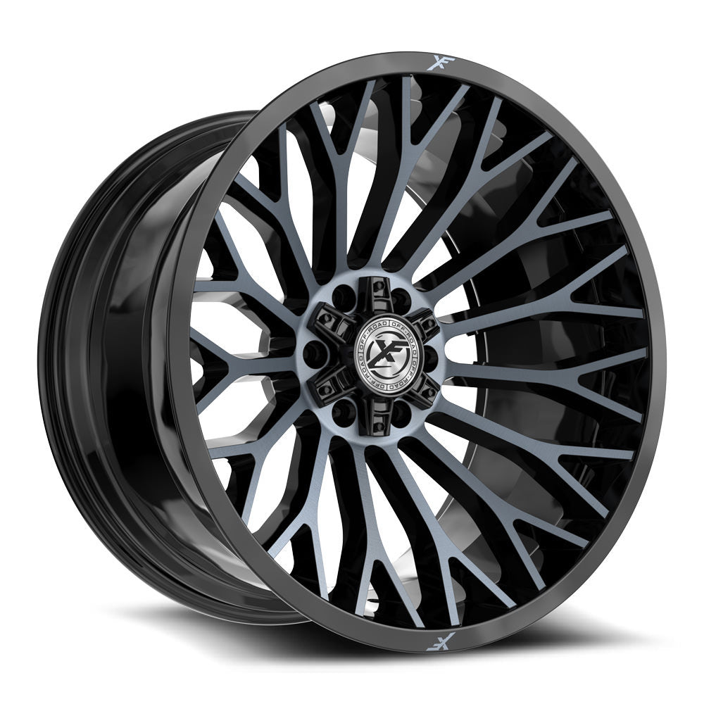 XF Off-Road XF-237 20x9 12 6x135/6x139.7 Gloss Black & Machined Titanium Double Dark Tint XF-237209061351397+12BMTDT