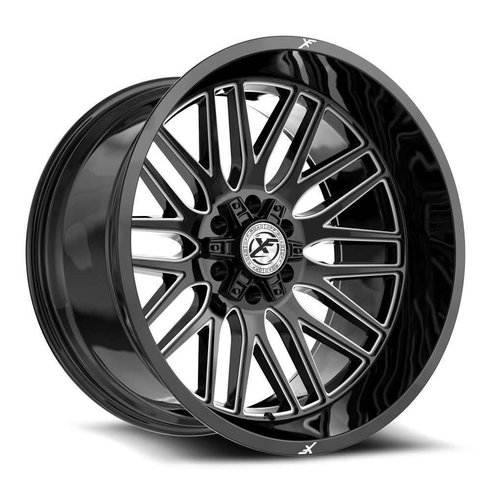 XF Off-Road XF-240 22x12 -44 6x135/6x139.7 Gloss Black & Milled XF-240221261351397-44GBM
