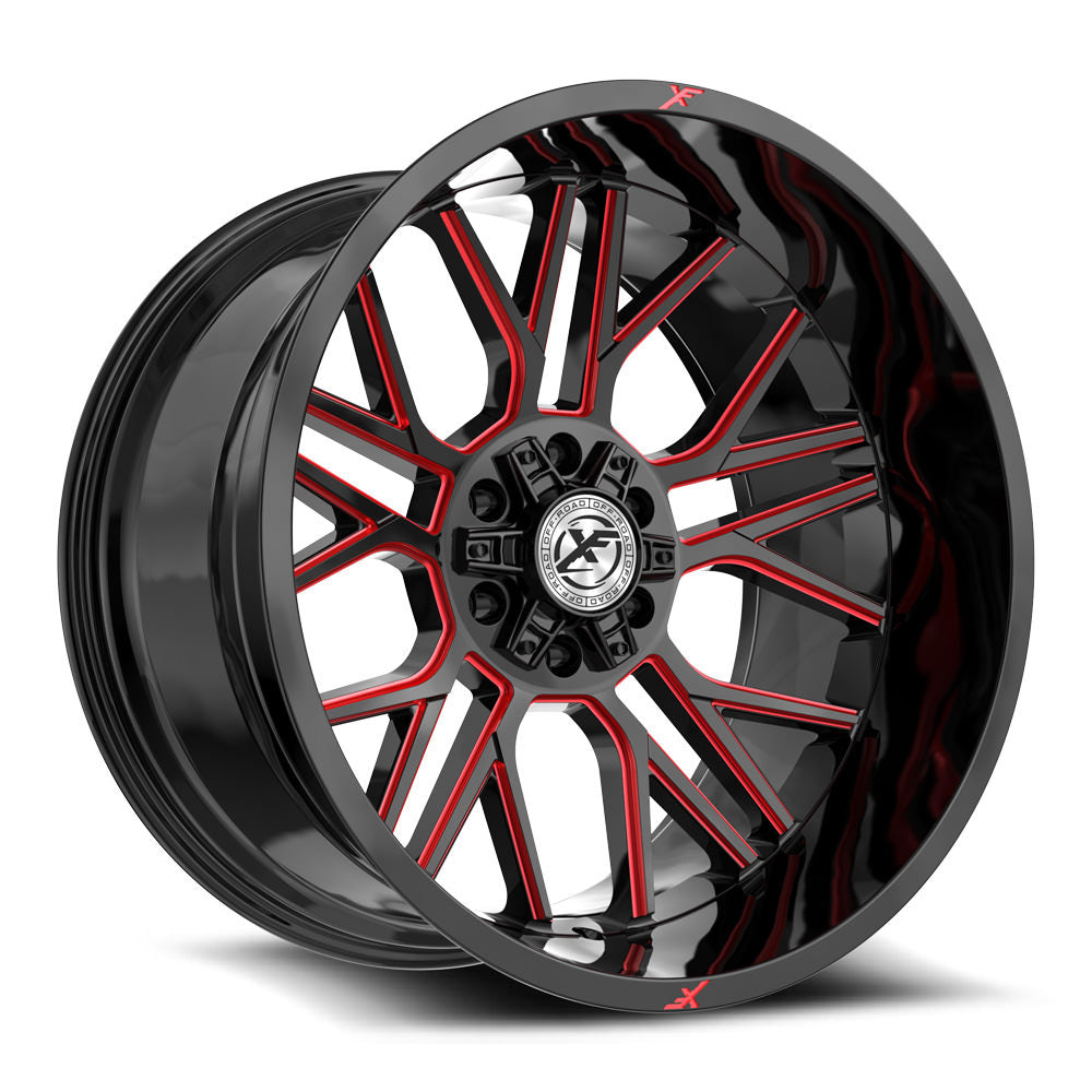XF Off-Road XF-235 20x10 -12 6x135/6x139.7 Gloss Black & Red Milled XF-235201061351397-12GBRM