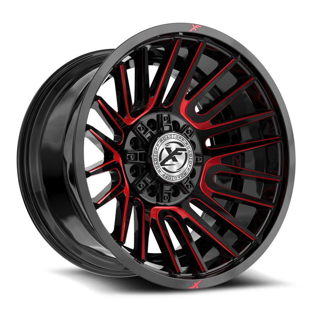 XF Off-Road XF-234 20x10 -24 8x165.1/8x170 Gloss Black & Red Machined XF-234201081651170-24BMR