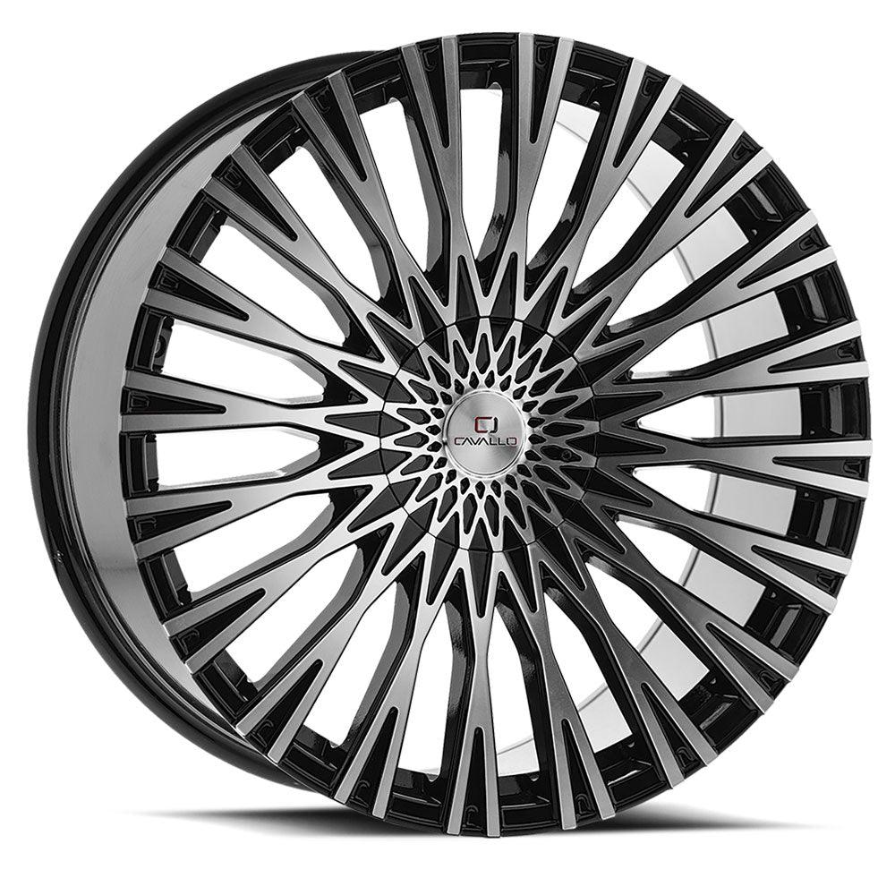 CAVALLO CLV-40 22X9.5 25 6X135/6X139.7 GLOSS BLACK & MACHINED