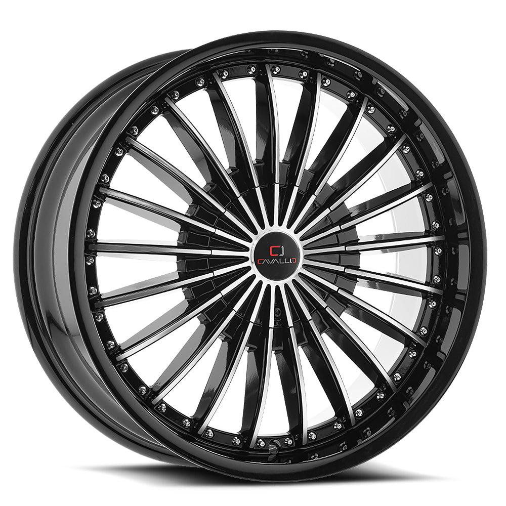 CAVALLO CLV-32 18X8 35 5X114.3/5X120 GLOSS BLACK & MACHINED