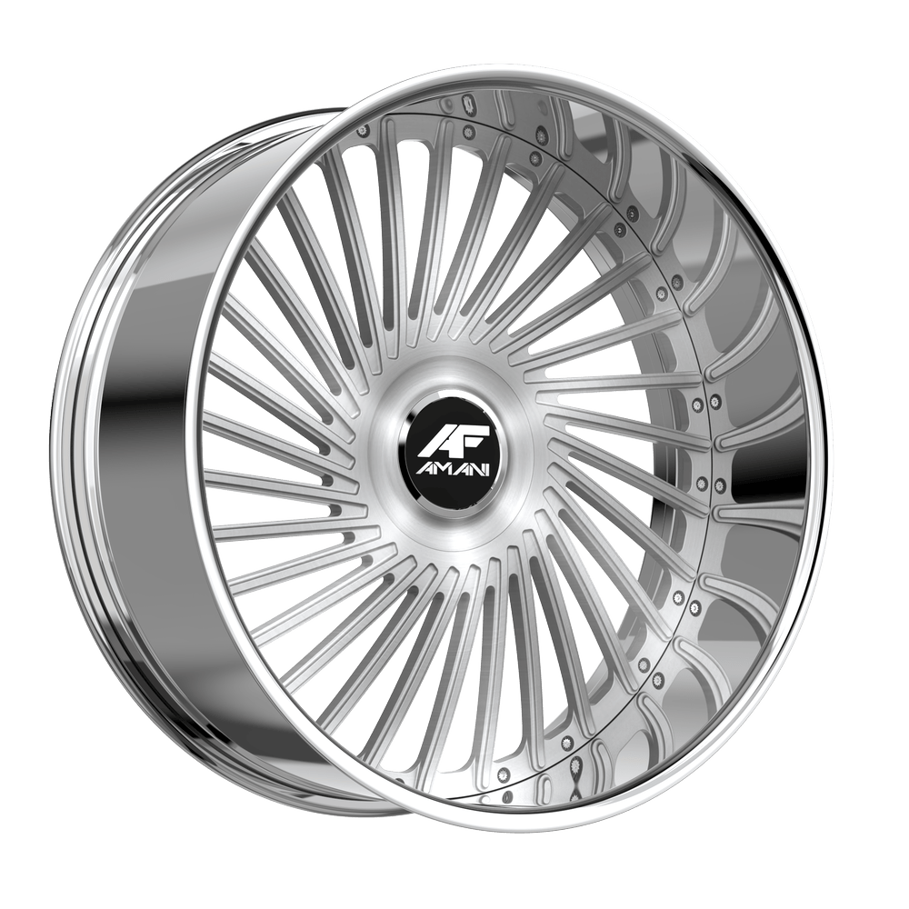 Amani Chile 28x9 / 10 1 / 5 5x120/5x127 Brush Center Chrome Lip CHI289103542FRBCX