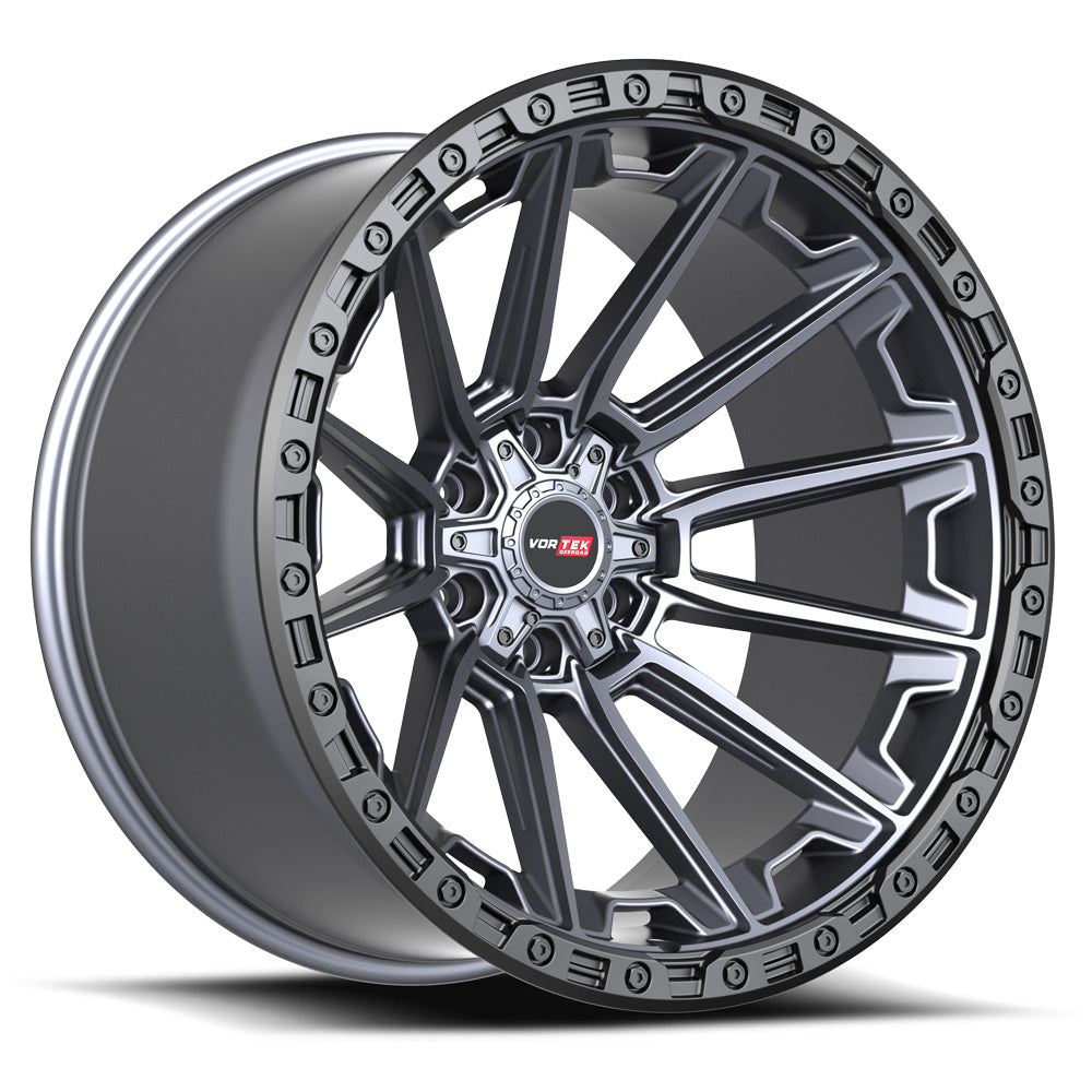 Vortek VRT-601 20x10 -24 6x135/6x139.7 Matte Titanium With Black Bead Ring 601201057-24MTBR