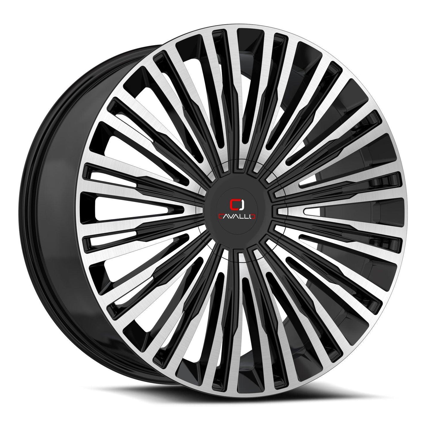 CAVALLO CLV-48 24X9 34 5X115/5X120 GLOSS BLACK & MACHINED