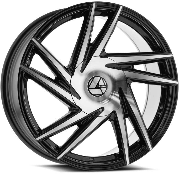 AZARA AZA-529 26X9.5 15 5X115/5X120 GLOSS BLACK & MACHINED