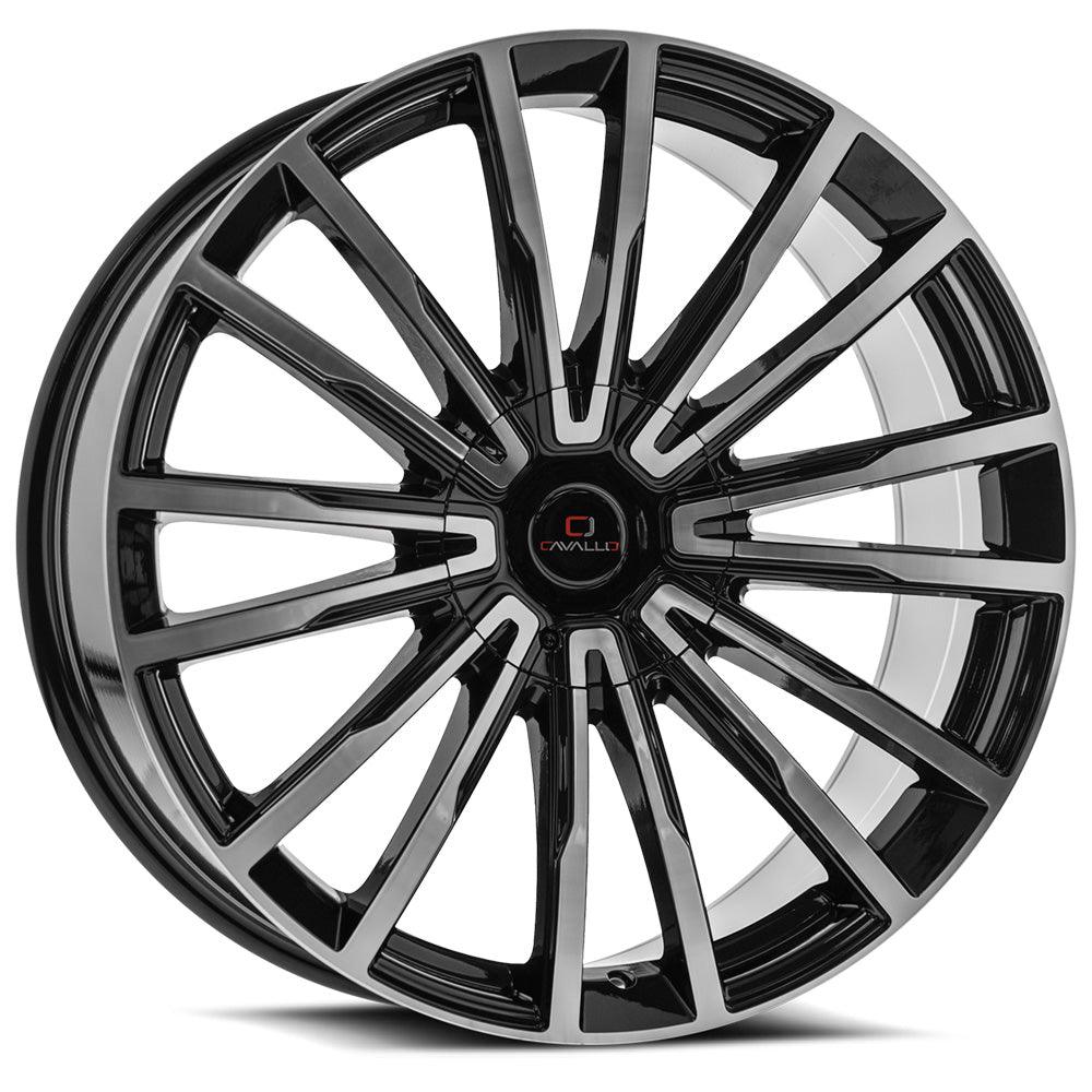 CAVALLO CLV-47 24X9 18 5X115/5X120 GLOSS BLACK & MACHINED