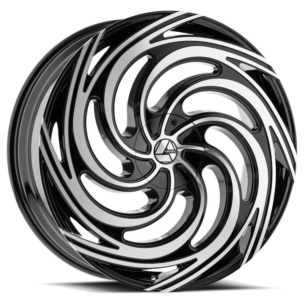 AZARA AZA-519 26X9.5 32 5X115/5X120 GLOSS BLACK & MACHINED