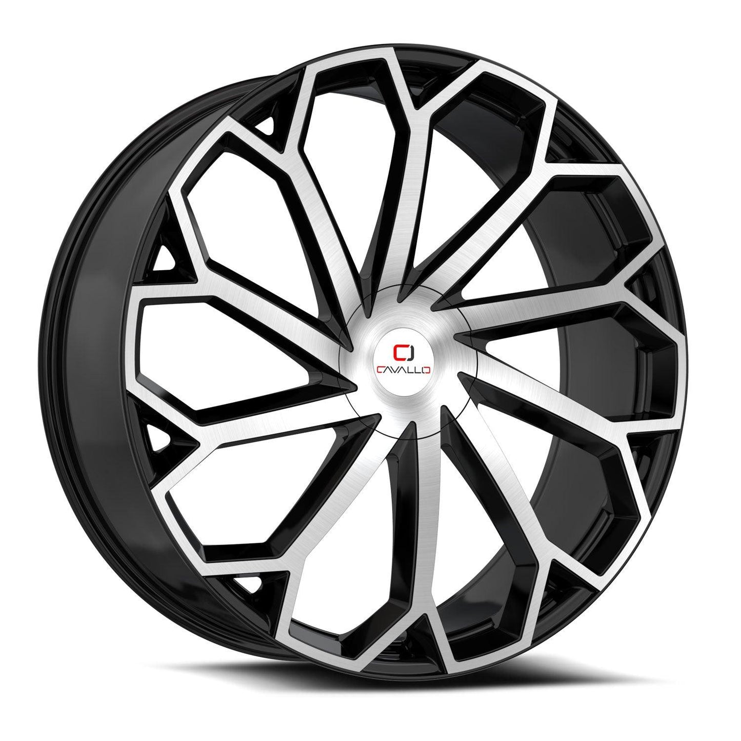 CAVALLO CLV-51 22X8.5 38 5X112/5X114.3 GLOSS BLACK & MACHINED