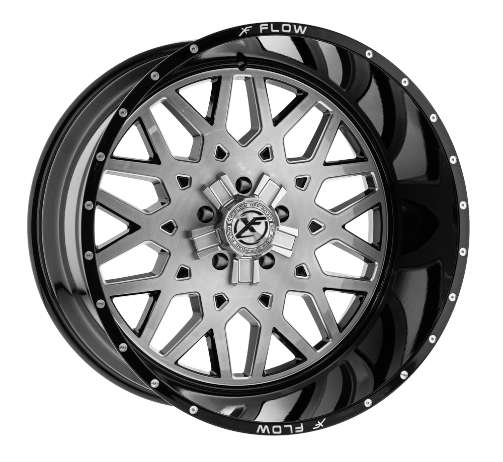 XFX Flow XFX-307 26x12 -44 6x135/6x139.7 Brushed & Milled With Black Lip XFX-N-307261261351397-44GBBRMW