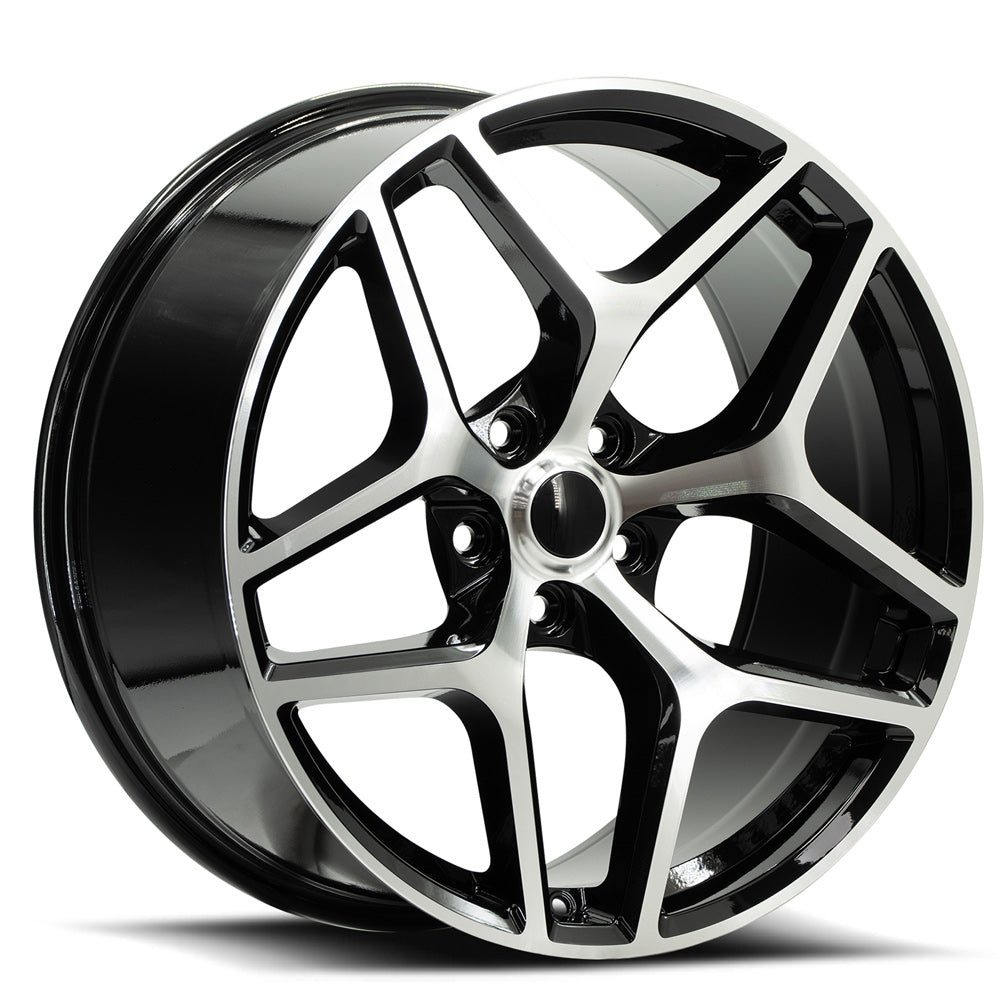 O.E. REVOLUTION Z28 22X10 25 5X120 GLOSS BLACK & MACHINED