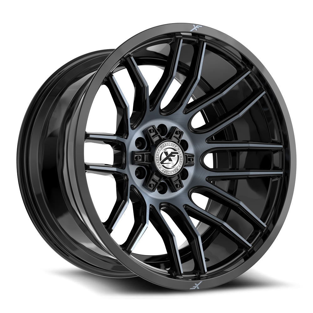 XF Off-Road XF-232 20x9 0 6x135/6x139.7 Gloss Black & Machined Titanium Double Dark Tint XF-232209061351397+0BMTDT