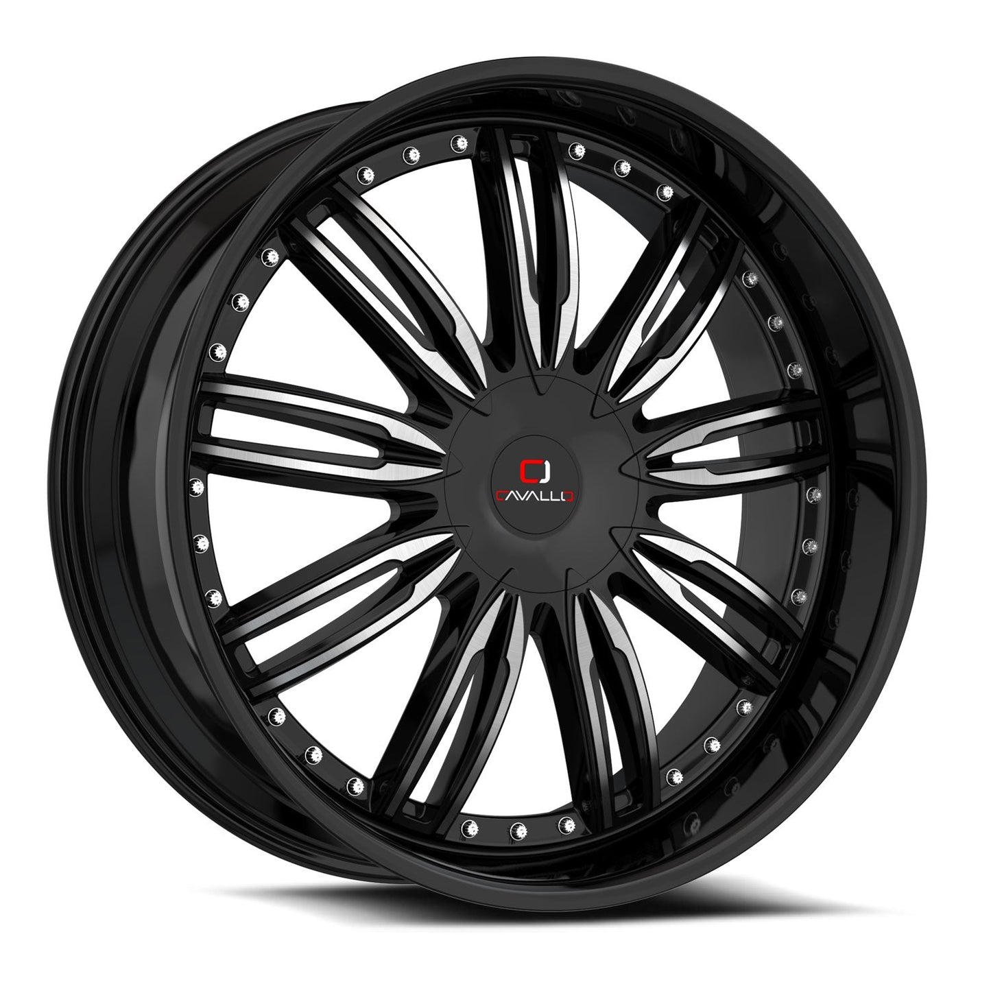 CAVALLO CLV-54 18X8 35 5X108/5X114.3 GLOSS BLACK & MACHINED