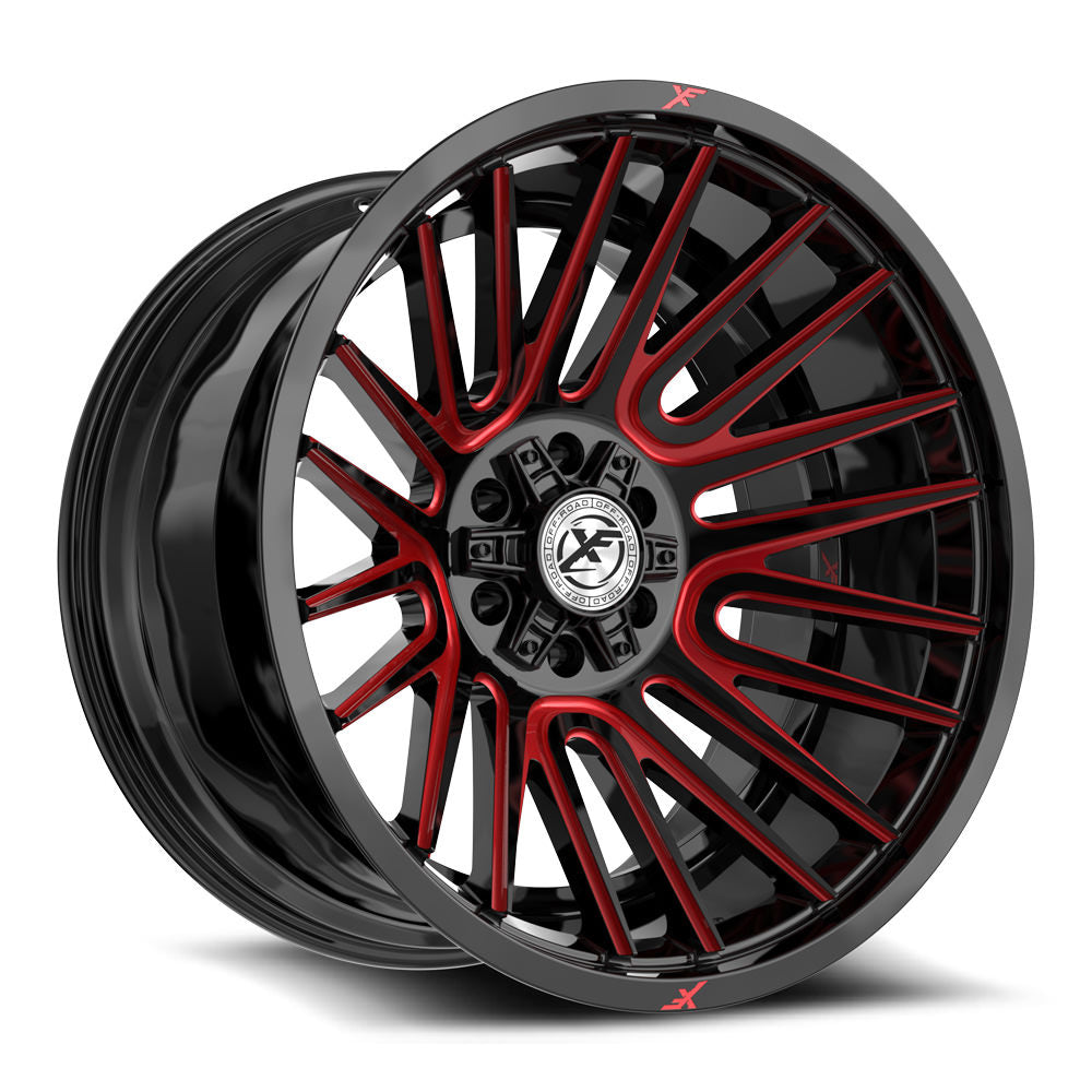 XF Off-Road XF-234 20x10 -24 5x127/5x139.7 Gloss Black & Red Machined XF-234201051271397-24BMR