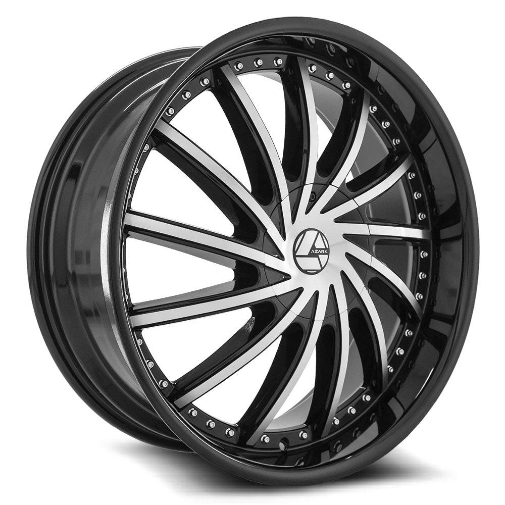 AZARA AZA-517 24X9 18 5X115/5X139.7 GLOSS BLACK & MACHINED