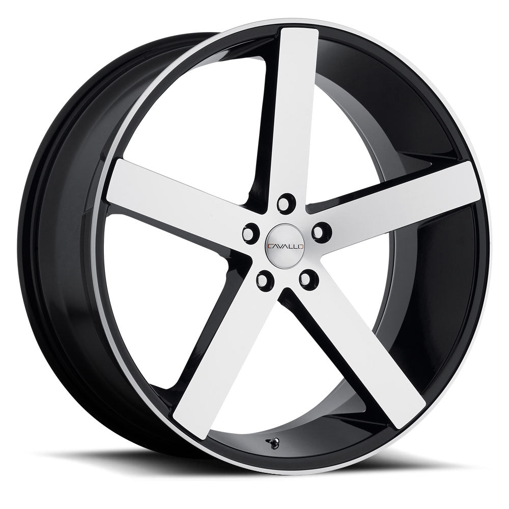 Cavallo CLV-5 20x8.5 35 5x120 Gloss Black & Machined CLV-520855120+35BM-I