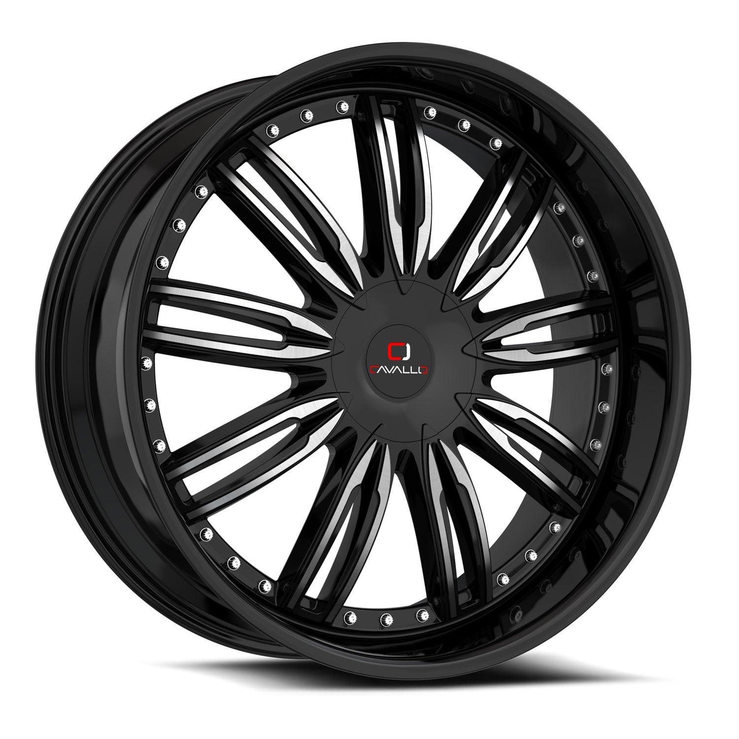 CAVALLO CLV-54 20X8.5 35 5X114.3/5X120 GLOSS BLACK & MACHINED