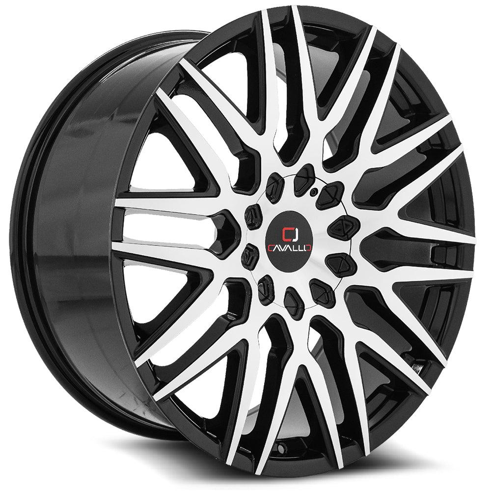 CAVALLO CLV-24 24X9 18 5X115/5X120 GLOSS BLACK & MACHINED
