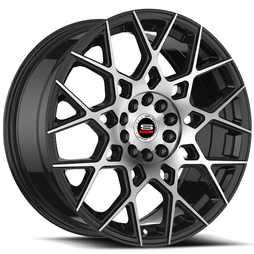 SPEC-1 SP-52 20X8.5 38 5X112/5X114.3 GLOSS BLACK & MACHINED
