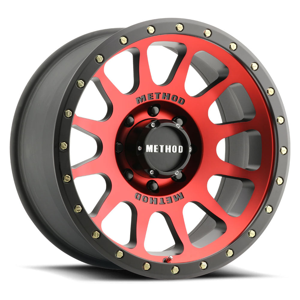 Method 305 20x10 8x165.1 (8x6.5) -18mm NV Red - Matte Black Lip ZMR30521080218N