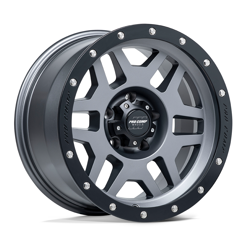 PRO COMP ALLOYS PA41 PHASER 17x9 -6 5x127 MATTE GRAPHITE W/ BLACK LIP