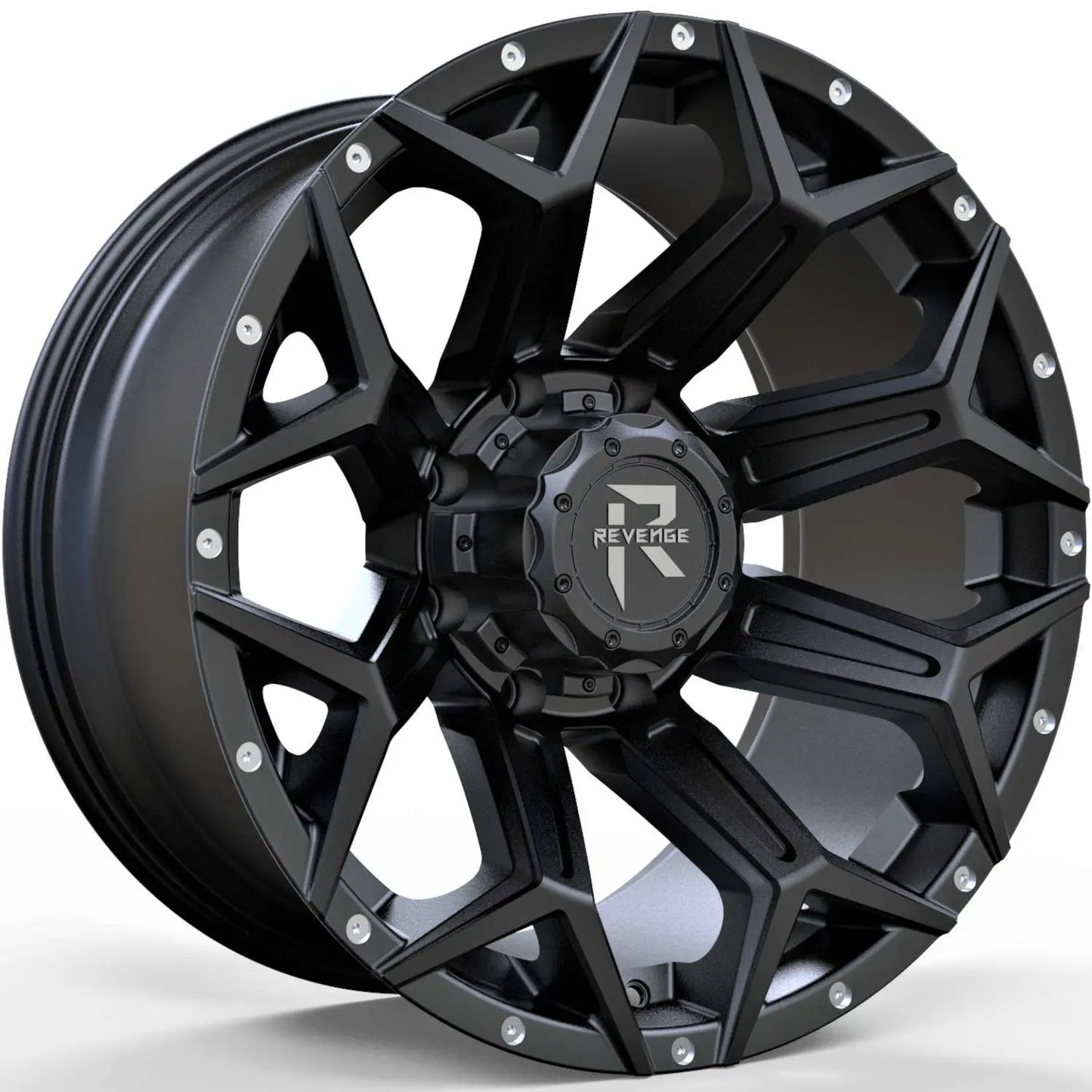 REVENGE OFFROAD RV202 22X12 -44 8X170 SATIN BLACK RIVETS